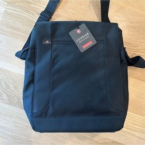 Victorinox vertical crossbody tote courier messenger bag black